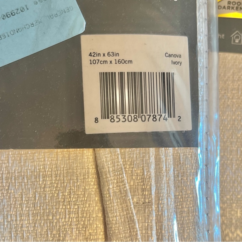 3 Eclipse Canova Energy Saving LightFilteringRod Pocket Single CurtainPanelIvory - Picture 5 of 6